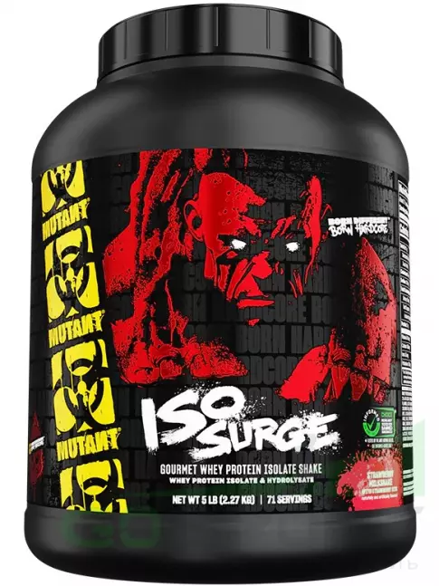 Изолят протеина Mutant Iso Surge 2270 г, Молочный коктейль с клубникой Изолят протеина Mutant Iso Surge 2270 г, Молочный коктейль с клубникой
