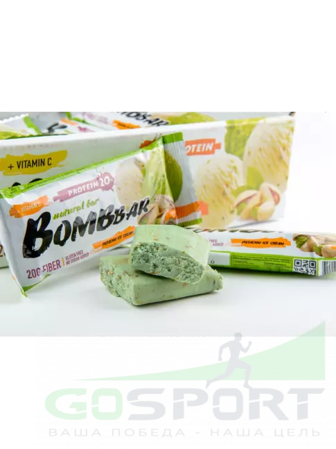 Протеиновый батончик BombBar Протеиновый батончик Natural Bar 20 x 60 г, Фисташковый пломбир Протеиновый батончик BombBar Протеиновый батончик Natural Bar 20 x 60 г, Фисташковый пломбир