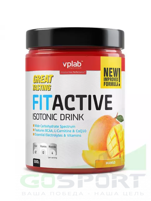 Изотоник VP Laboratory FITACTIVE ISOTONIC DRINK 500 г, Манго