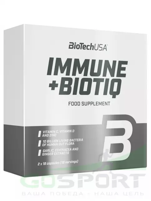 Пробиотик BioTechUSA Immune + Biotiq 2 х 18 капсул Пробиотик BioTechUSA Immune + Biotiq 2 х 18 капсул