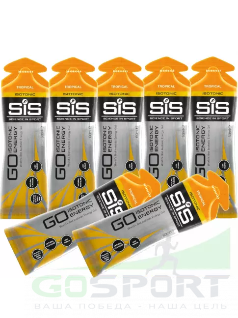 Гель питьевой SCIENCE IN SPORT (SiS) GO Isotonic Energy Gels 7 x 60 мл, Тропик