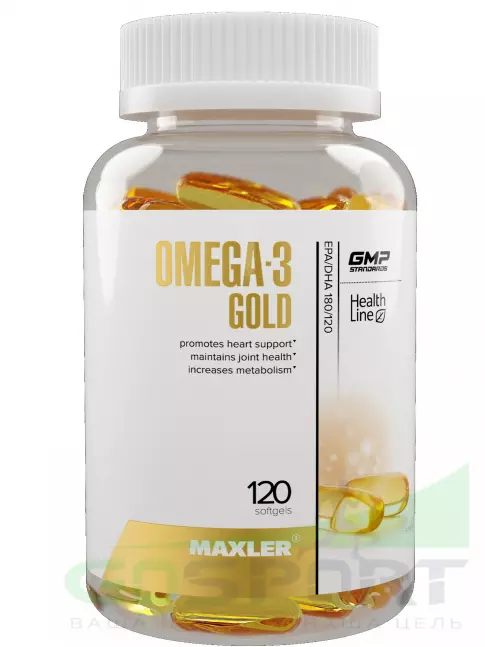 Омега-3 MAXLER Omega-3 Gold (USA) 120 капсул