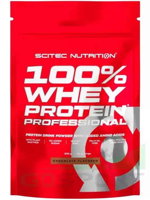 Сывороточный протеин Scitec Nutrition 100% Whey Protein Professional 500 г, Шоколад Сывороточный протеин Scitec Nutrition 100% Whey Protein Professional 500 г, Шоколад