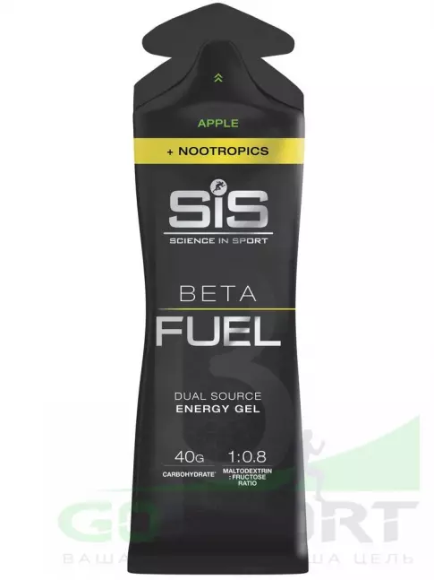 Гель питьевой SCIENCE IN SPORT (SiS) BETA FUEL + Nootropics 30 x 60 мл, Яблоко