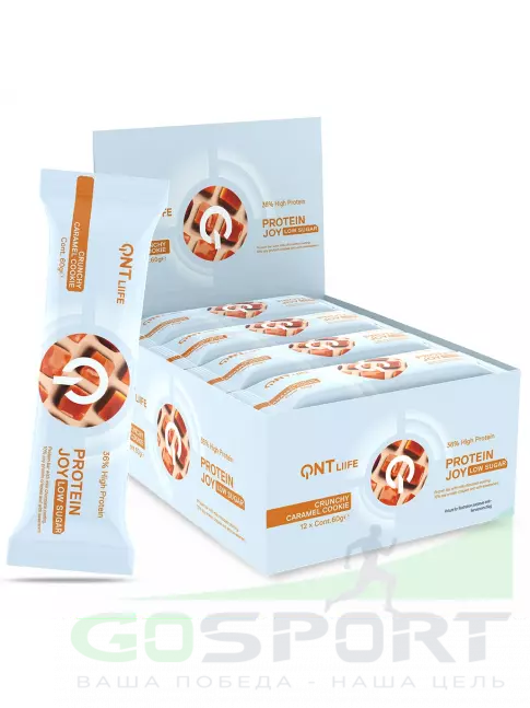 Протеиновый батончик QNT PROTEIN JOY BAR 12 x 60 г, Карамель Протеиновый батончик QNT PROTEIN JOY BAR 12 x 60 г, Карамель