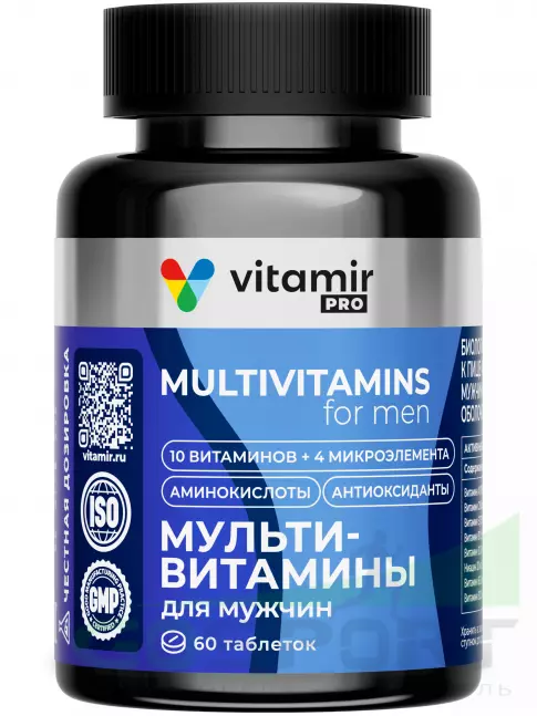 Витамины для мужчин VITAMIR PRO Мультивитамины для мужчин 60 таблеток Витамины для мужчин VITAMIR PRO Мультивитамины для мужчин 60 таблеток