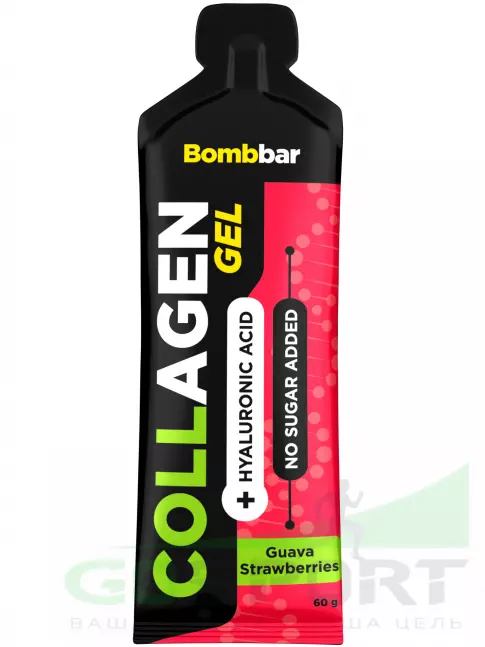 Коллаген жидкий BombBar Collagen gel 5000 mg + hyaluronic acid 60 г, Гуава-Клубника