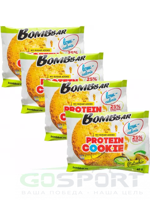 Протеиновый батончик BombBar Protein cookie 4 x 40 г, Фисташка Протеиновый батончик BombBar Protein cookie 4 x 40 г, Фисташка