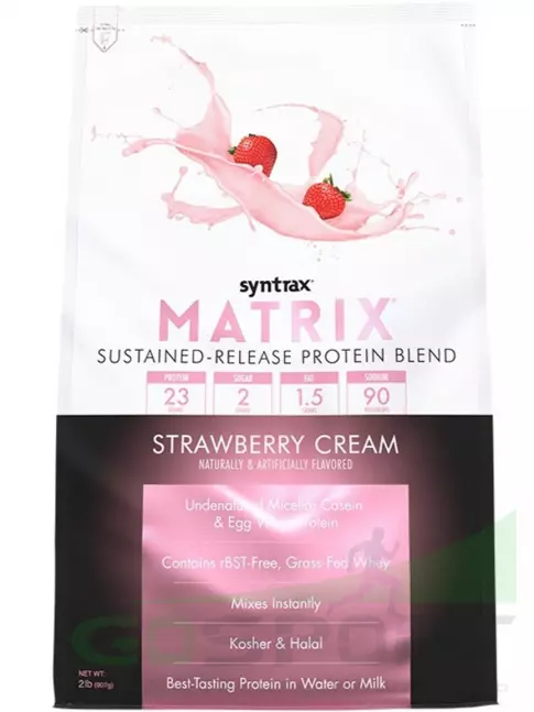 Комплексный протеин SYNTRAX Matrix 2 lbs 907 г, Клубника Комплексный протеин SYNTRAX Matrix 2 lbs 907 г, Клубника