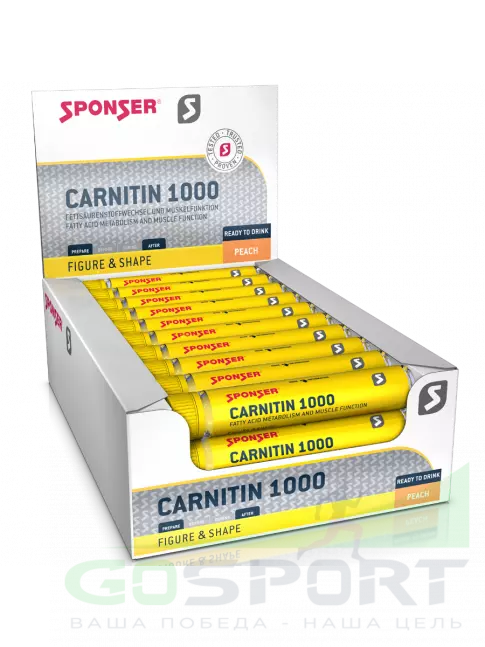 L-Карнитин жидкий SPONSER L-CARNITINE 1000 TRINKAMPULLE 30 x 25 мл, Персик L-Карнитин жидкий SPONSER L-CARNITINE 1000 TRINKAMPULLE 30 x 25 мл, Персик
