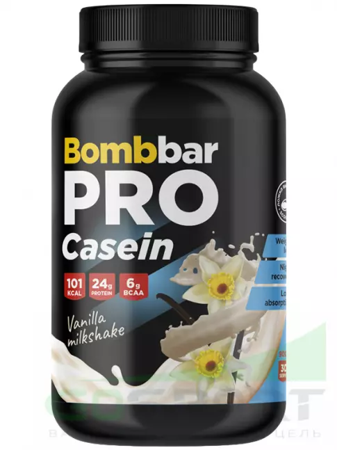 Казеиновый протеин BombBar Pro Casein 900 г, Ванильный милкшейк Казеиновый протеин BombBar Pro Casein 900 г, Ванильный милкшейк