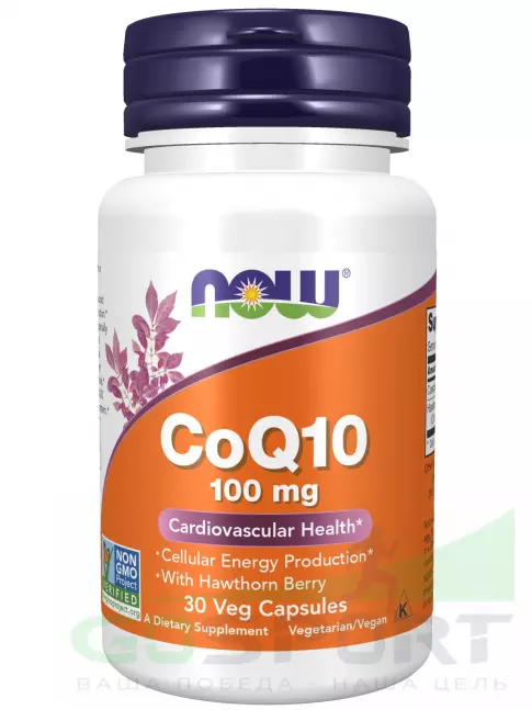 Коэнзим Q10 NOW Foods CoQ10 100 mg 30 веган капсул