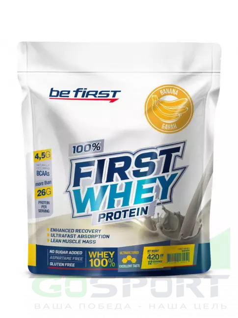 Сывороточный протеин Be First First Whey protein (сывороточный протеин) 420 г, Банан Сывороточный протеин Be First First Whey protein (сывороточный протеин) 420 г, Банан
