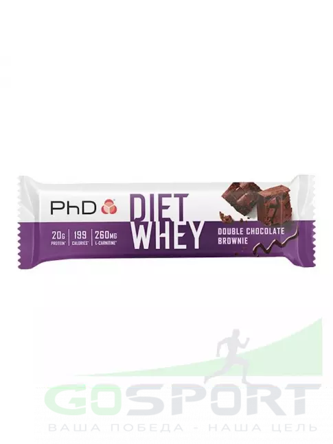Протеиновый батончик PhD Nutrition Diet Whey Bar 63 г, Двойной шоколадный брауни