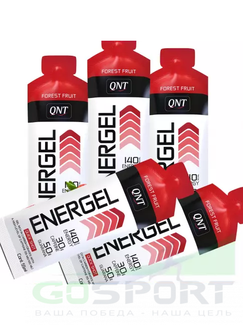 Гель питьевой QNT ENERGY GEL 30mg caffeine 5 x 55 мл, Лесные ягоды Гель питьевой QNT ENERGY GEL 30mg caffeine 5 x 55 мл, Лесные ягоды