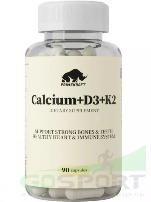 Кальций PRIMEKRAFT Calcium 250 mg + D3 + K2 90 капсул Кальций PRIMEKRAFT Calcium 250 mg + D3 + K2 90 капсул