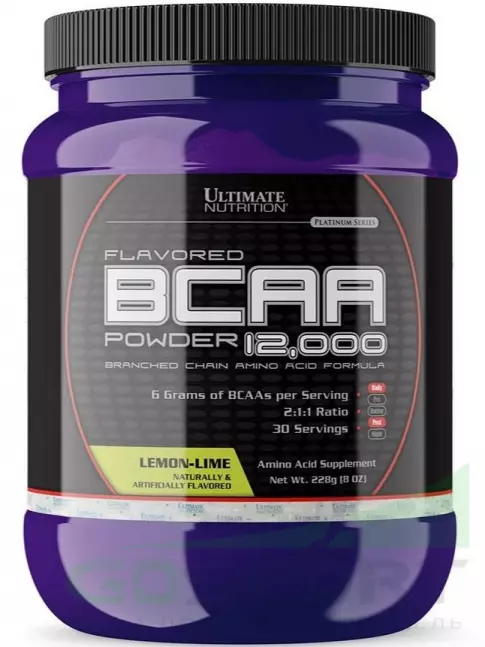 BCAA Ultimate Nutrition BCAA 12000 Powder 228 г, Лимон - Лайм