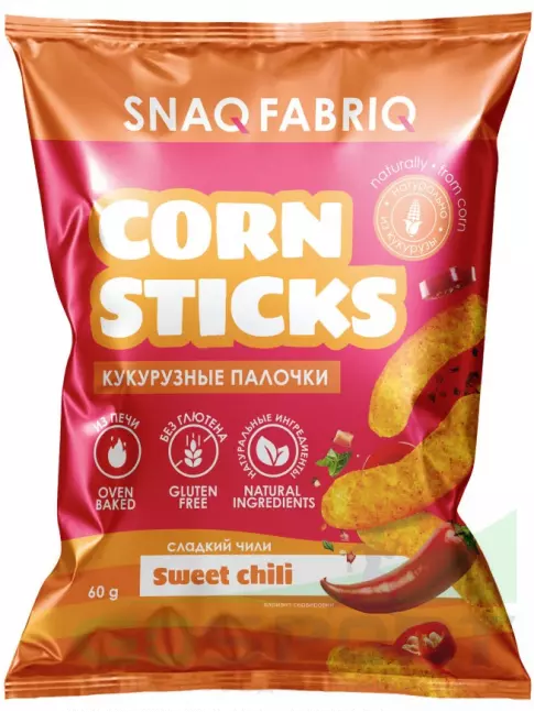 Снеки SNAQ FABRIQ Кукурузные палочки Corn Sticks 60 г, Сладкий чили