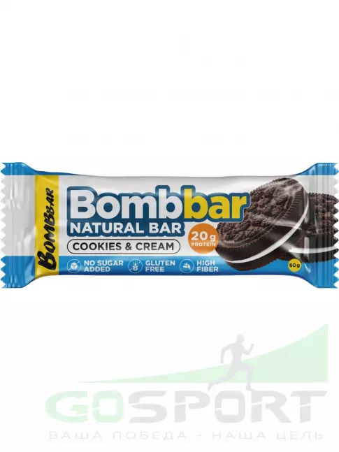Протеиновый батончик BombBar Протеиновый батончик Natural Bar 3 x 60 г, Печенье с кремом Протеиновый батончик BombBar Протеиновый батончик Natural Bar 3 x 60 г, Печенье с кремом