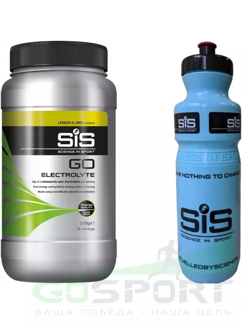 Изотоник SCIENCE IN SPORT (SiS) GO Electrolyte + Бутылочка синяя Лимон-лайм №4 Изотоник SCIENCE IN SPORT (SiS) GO Electrolyte + Бутылочка синяя Лимон-лайм №4