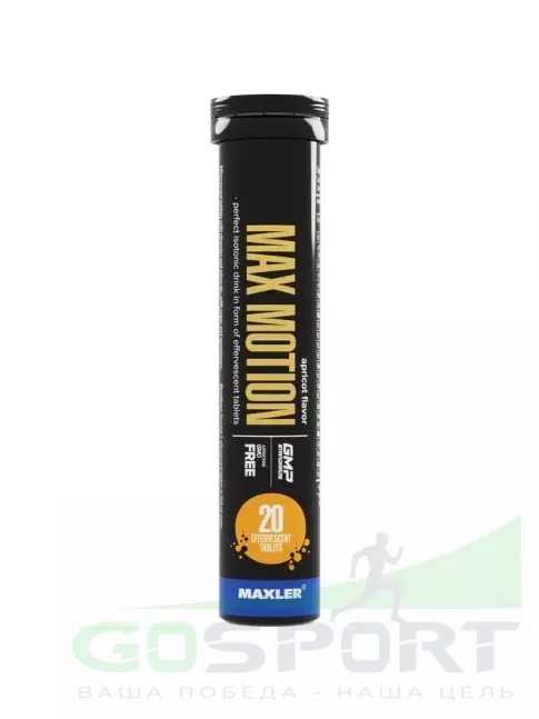 Изотоник MAXLER Max Motion Effervescent 1х20 шипучих таблеток, Абрикос Изотоник MAXLER Max Motion Effervescent 1х20 шипучих таблеток, Абрикос