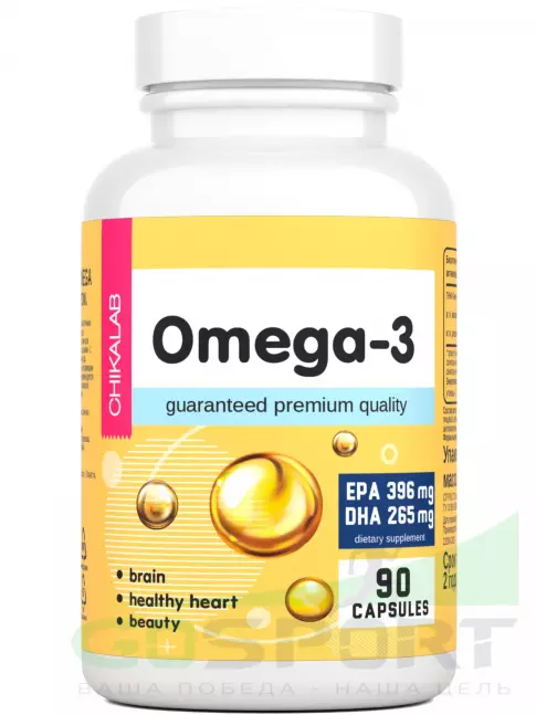 Омега-3 Chikalab Omega-3 720 mg 90 капсул, Нейтральный Омега-3 Chikalab Omega-3 720 mg 90 капсул, Нейтральный