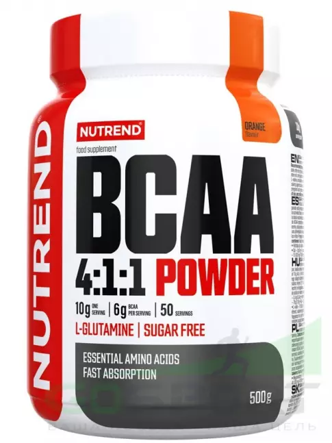 BCAA 4:1:1 NUTREND BCAA powder 4:1:1 500 г, Апельсин BCAA 4:1:1 NUTREND BCAA powder 4:1:1 500 г, Апельсин