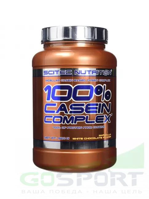 Казеиновый протеин Scitec Nutrition 100% Casein Complex 920 г, Белый шоколад маракуя Казеиновый протеин Scitec Nutrition 100% Casein Complex 920 г, Белый шоколад маракуя