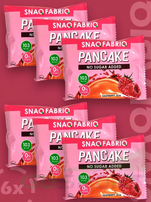 Протеиновый батончик SNAQ FABRIQ Панкейк с начинкой 6 х 45 г, Малиновый джем