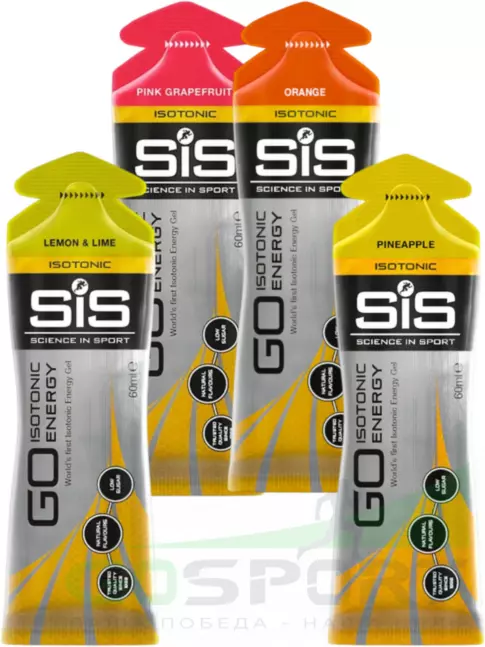 Гель питьевой SCIENCE IN SPORT (SiS) GO Isotonic Energy Gels 4 x 60 мл, Микс №9