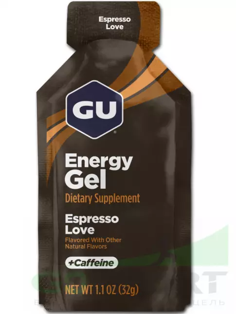 Гель питьевой GU Energy Labs Energy Gel 40 mg caffeine 32 г, Эспрессо Лав