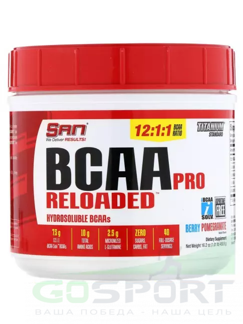 BCAA 20:1:1 SAN BCAA-PRO Realoded 12:1:1 458 г, Гранат BCAA 20:1:1 SAN BCAA-PRO Realoded 12:1:1 458 г, Гранат