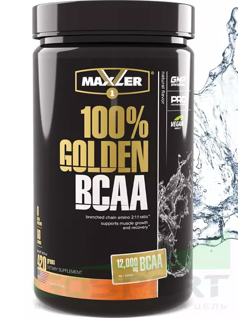 BCAA MAXLER 100% Golden BCAA 12000 mg 420 г, Натуральный BCAA MAXLER 100% Golden BCAA 12000 mg 420 г, Натуральный