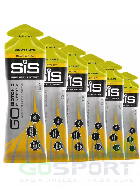 Гель питьевой SCIENCE IN SPORT (SiS) GO Isotonic Energy Gels 6 x 60 мл, Лимон-Лайм Гель питьевой SCIENCE IN SPORT (SiS) GO Isotonic Energy Gels 6 x 60 мл, Лимон-Лайм