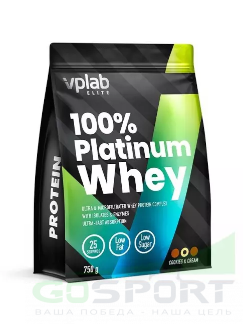 Комплексный протеин VP Laboratory 100% PLATINUM WHEY 750 г, Печенье-Крем Комплексный протеин VP Laboratory 100% PLATINUM WHEY 750 г, Печенье-Крем