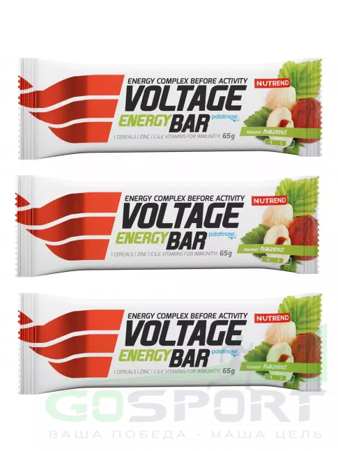 Энергетический батончик NUTREND Voltage Energy bar 3 x 65 г, Лесной орех Энергетический батончик NUTREND Voltage Energy bar 3 x 65 г, Лесной орех