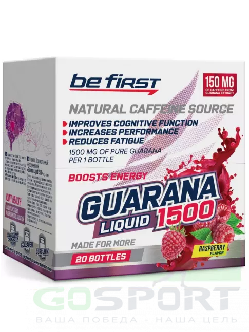 Гуарана Be First Guarana Liquid 1500 мг 20 х 25 мл, Малина Гуарана Be First Guarana Liquid 1500 мг 20 х 25 мл, Малина