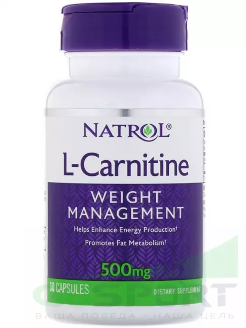 L-Карнитин в капсулах Natrol L-Carnitine 500 mg0 30 капсул, Нейтральный