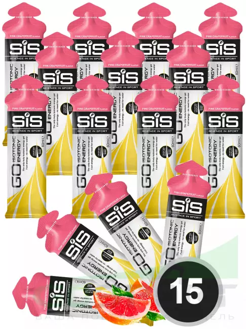 Гель питьевой SCIENCE IN SPORT (SiS) GO Isotonic Energy Gels 15 x 60 мл, Розовый грейпфрут Гель питьевой SCIENCE IN SPORT (SiS) GO Isotonic Energy Gels 15 x 60 мл, Розовый грейпфрут
