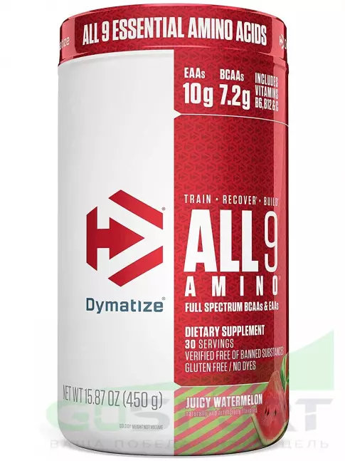 Аминокислоты Dymatize All 9 Amino 450 г, Сочный арбуз Аминокислоты Dymatize All 9 Amino 450 г, Сочный арбуз