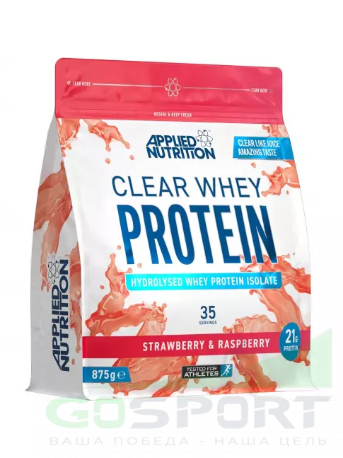 Изолят протеина APPLIED NUTRITION Clear Whey Protein 875 г, Клубника и Малина Изолят протеина APPLIED NUTRITION Clear Whey Protein 875 г, Клубника и Малина