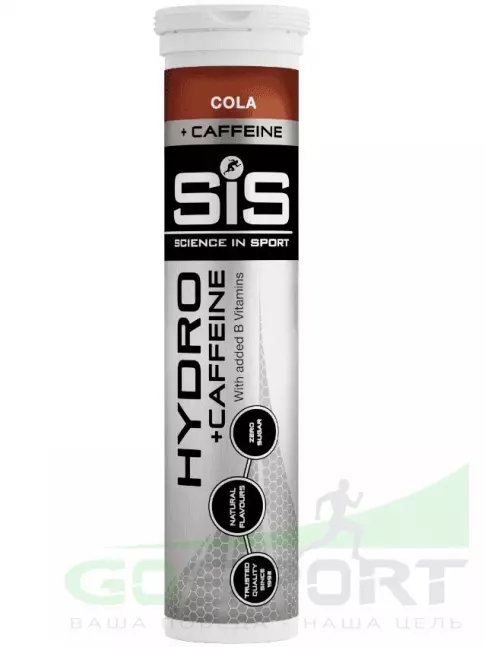 Изотоник SCIENCE IN SPORT (SiS) GO Hydro Tablet CAFFEINE 2 x 20 таблеток, Кола Изотоник SCIENCE IN SPORT (SiS) GO Hydro Tablet CAFFEINE 2 x 20 таблеток, Кола