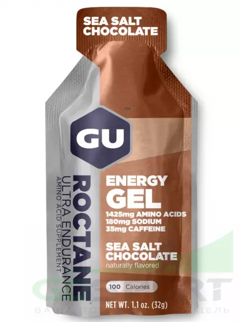Гель питьевой GU Energy Labs GU ROCTANE Energy Gel 35mg caffeine 32 г, Шоколад-Морская соль