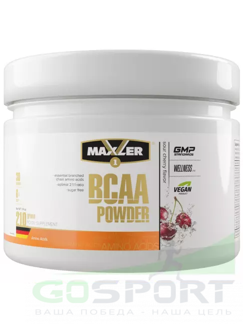 BCAA MAXLER BCAA Powder 6000 mg 2:1:1 Sugar Free EU 210 г, Кислая вишня BCAA MAXLER BCAA Powder 6000 mg 2:1:1 Sugar Free EU 210 г, Кислая вишня