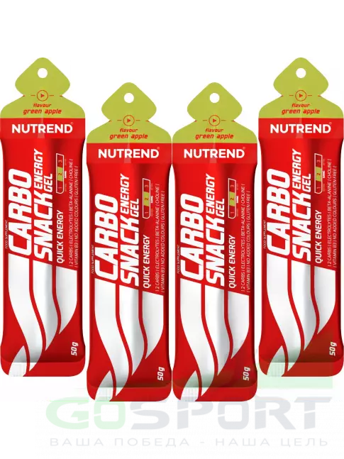Энергетический гель питьевой NUTREND Carbosnack саше 4 шт x 50 г, Зеленое яблоко Энергетический гель питьевой NUTREND Carbosnack саше 4 шт x 50 г, Зеленое яблоко