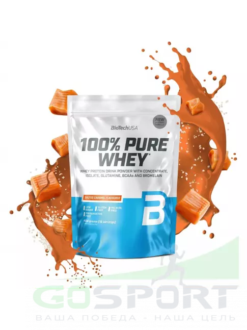 Сывороточный протеин BioTechUSA 100% Pure Whey 454 г, Соленая карамель Сывороточный протеин BioTechUSA 100% Pure Whey 454 г, Соленая карамель