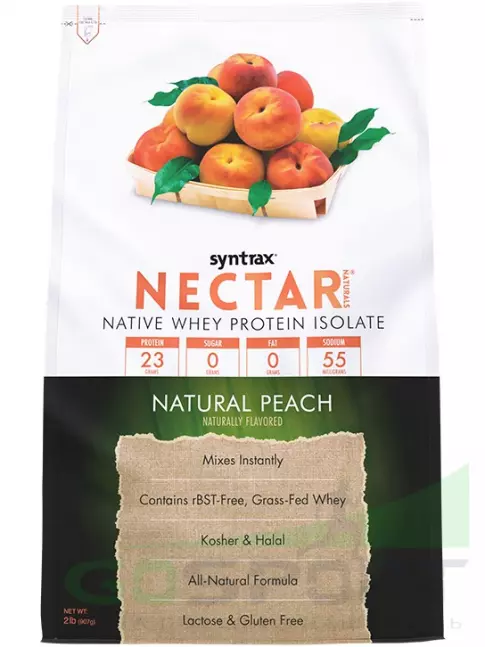 Изолят протеина SYNTRAX Nectar Naturals 907 г, Персик Изолят протеина SYNTRAX Nectar Naturals 907 г, Персик