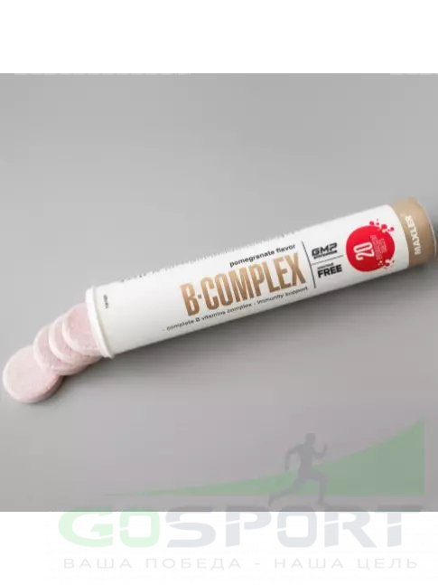 Витамины группы B MAXLER B-Complex 20 шипучих таблеток, Гранат Витамины группы B MAXLER B-Complex 20 шипучих таблеток, Гранат