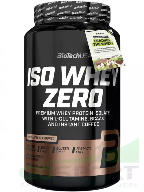 Изолят протеина BioTechUSA Iso Whey Zero 84 mg Caffeine 908 г, Кофе латте Изолят протеина BioTechUSA Iso Whey Zero 84 mg Caffeine 908 г, Кофе латте
