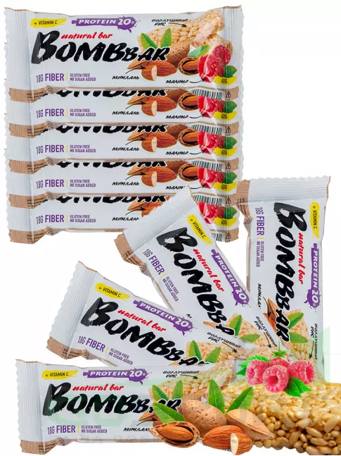 Протеиновый батончик BombBar Protein Bar 9 x 60 г, Рисовый Протеиновый батончик BombBar Protein Bar 9 x 60 г, Рисовый